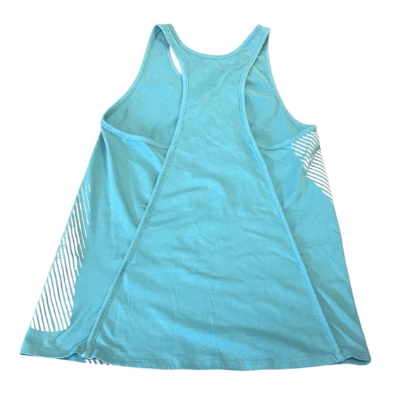 Under Armour HeatGear Tank Top Racerback Athletic Sleeveless Teal White - Picture 2 of 3